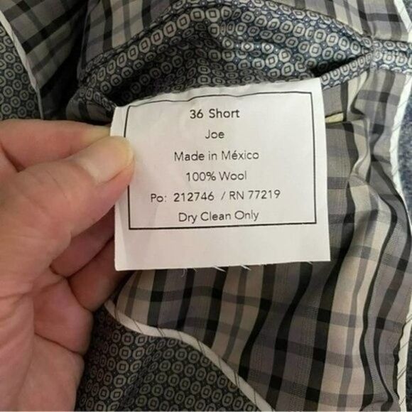 Joseph Abboud Jacket Men’s 36S Grey Plaid Multicolor 100% Wool Performance NWT - Picture 11 of 11